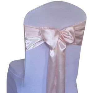 50 count | Blush Pink Satin Chair Sashes Wedding Party Dining Banquet Bows Ties